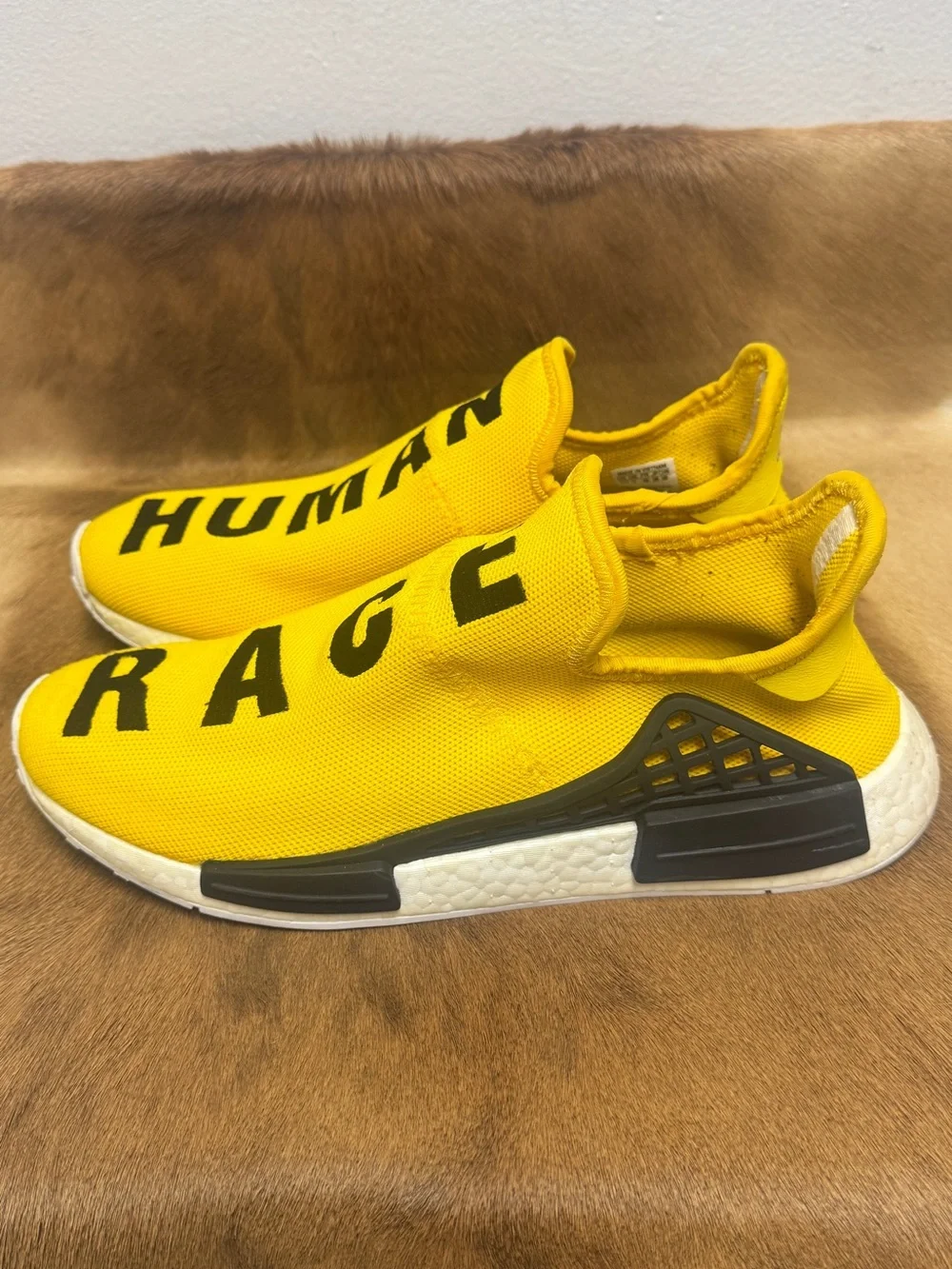 Adidas Pharrell NMD Human Race Yellow BB0619 Men’s Sneaker Size 11.5 US 46 Euro